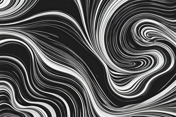 Obraz premium Dynamic Black and White Texture Swirls for Contemporary Print Designs