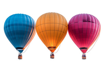 Naklejka premium a group of blue, yellow and pink hot air balloons. 