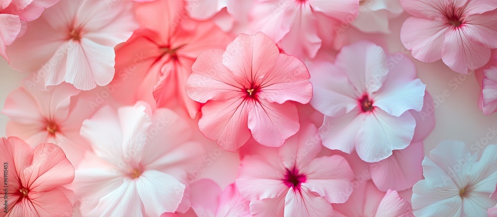 Aufkleber beautiful floral greeting card with a spring and summer abstract background colorful pink phlox flow