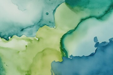 Rustic Watercolor Background Soft Blue Green Pastel Abstract Wash Texture