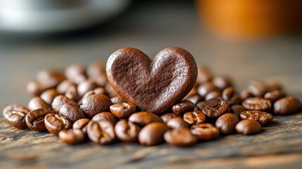 Heart-Shaped Cookies in a Cozy Coffee Setting.