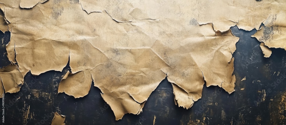 Poster wrinkled creased posters with a grunge paper texture blank aged ripped and torn street billboard pos