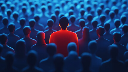 Fototapeta premium Person of interest, wallpaper, a person who stands out in a crowd