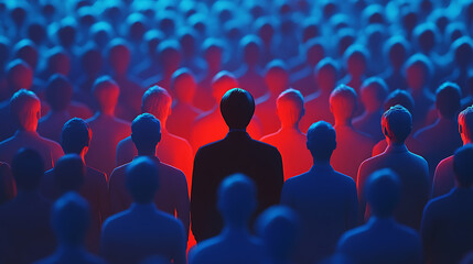 Obraz premium Person of interest, wallpaper, a person who stands out in a crowd