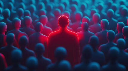 Obraz premium Person of interest, wallpaper, a person who stands out in a crowd