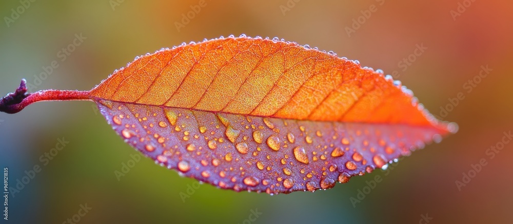 Leinwandbilder Macro image of a leaf from the False Spiraea also known as Sorbaria Sorbifolia. with copy space image. Place for adding text or design