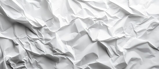 Obraz premium Background of a crumpled white paper sheet. with copy space image. Place for adding text or design