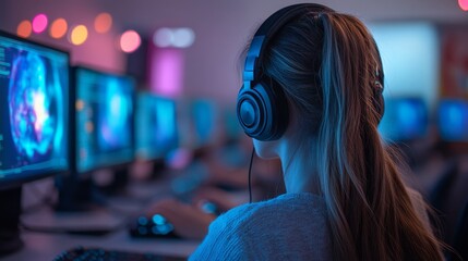 Gamer Girl with Headphones.