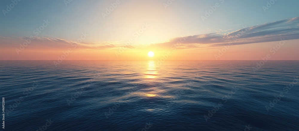 Aufkleber sunrise over the ocean. with copy space image. Place for adding text or design