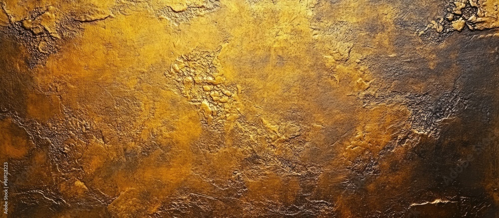 Poster Textured surface in gold or copper aged painted wall empty background. with copy space image. Place for adding text or design