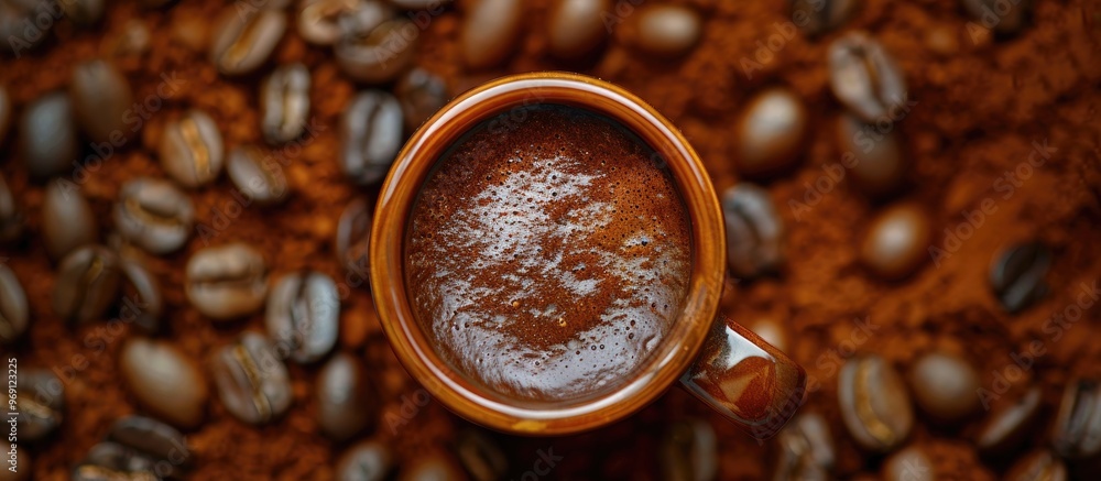 Fototapete coffee. with copy space image. place for adding text or design
