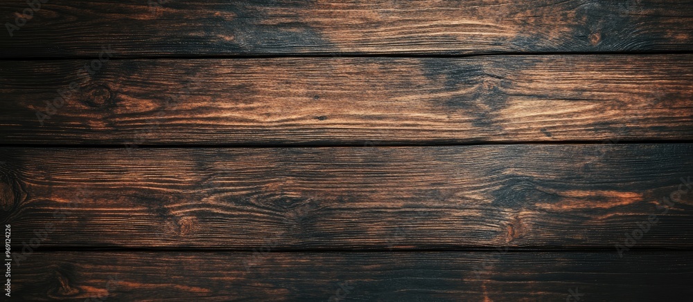Fototapete Top view of a wooden table background. with copy space image. Place for adding text or design