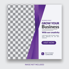 Creative Business Social Media Post Layout With White Background. With Free Mock-Up