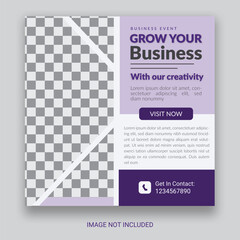 Creative Business Social Media Post Layout With White Background. With Free Mock-Up