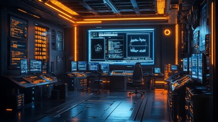 Obraz premium Futuristic Control Room.