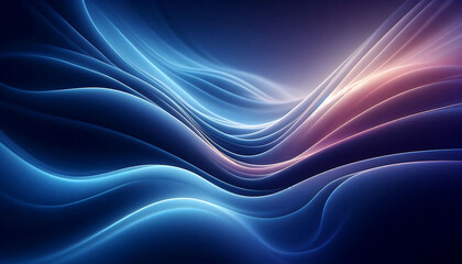 Fototapeta premium A smooth flowing abstract background featuring gradients of deep blues and purples with soft curves and light reflections creating a serene and ethereal ambiance