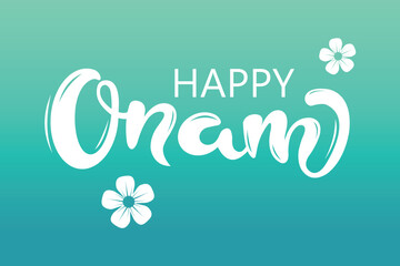 Happy Onam typography or lettering