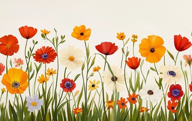 Obraz premium A field of wildflowers collage, highlighting diverse species growing together in a meadow