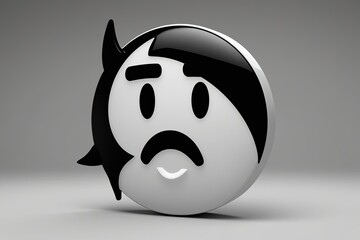 3D Emoji with Attitude Expression and Raised Eyebrow