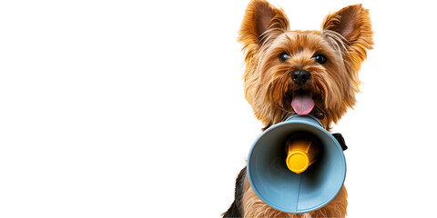 Dog Announcing with Megaphone Transparent Background