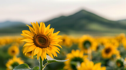 Obraz premium sunflower in the mountains