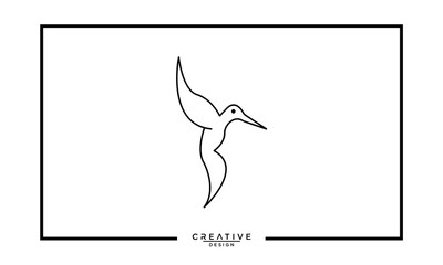 Beauty flying humming bird logo icon symbol design template illustration 