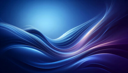 Fototapeta premium A smooth flowing abstract background featuring gradients of deep blues and purples with soft curves and light reflections creating a serene and ethereal ambiance