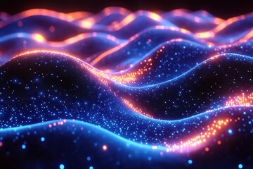 Obraz premium Cosmic Waves: Abstract Visualization of Quantum Energy Fields