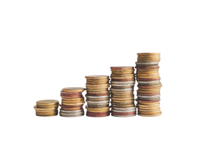 Stacked coins representing incremental financial growth concept