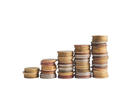 Stacked coins representing incremental financial growth concept
