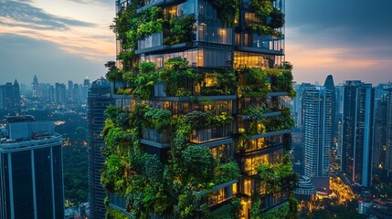 Green Skyscraper Cityscape.