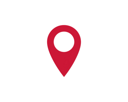 Red location marker on transparent background for mapping purposes - Powered by Adobe