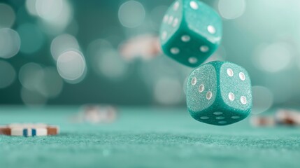 Rolling Dice on Green Felt: Capturing the Thrill of Chance in Gaming