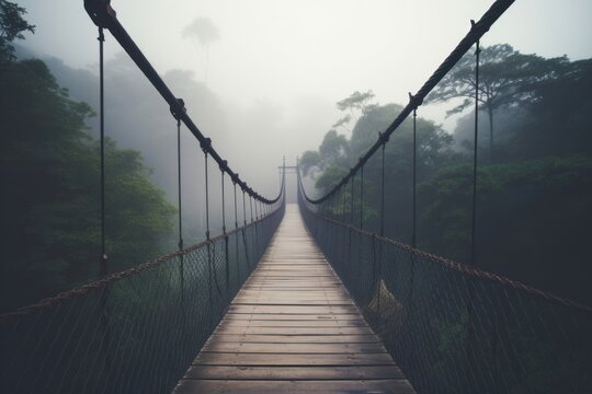 Fototapeta Bridge outdoors nature jungle.