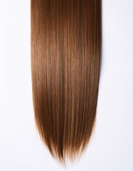 a strait and smooth hair isolated on background for hair care with a shampoo and flowers
