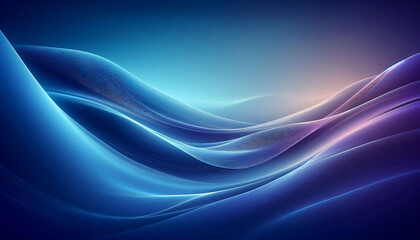 Fototapeta premium A smooth flowing abstract background featuring gradients of deep blues and purples with soft curves and light reflections creating a serene and ethereal ambiance