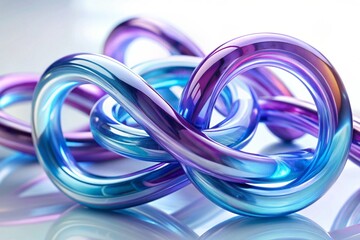 Abstract rounded lines on a light background, 3d render, 