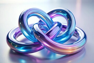 Fototapeta premium Abstract rounded lines on a light background, 3d render, 