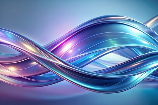 Abstract rounded lines on a light background, 3d render, 