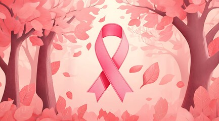 Fototapeta premium Pink Ribbon, A Symbol of Hope and Courage
