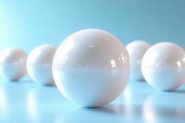 abstract minimalist composition floating white spheres against stark background soft shadows subtle gradients clean modern aesthetic with focus on form and negative space