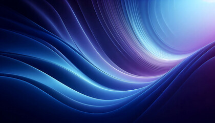 Fototapeta premium A smooth flowing abstract background featuring gradients of deep blues and purples with soft curves and light reflections creating a serene and ethereal ambiance