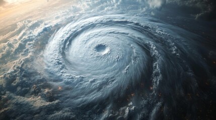 Hurricanes eye or Cyclone taken from space, showcasing natures immense and fierce power
