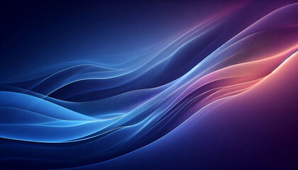 Fototapeta premium A smooth flowing abstract background featuring gradients of deep blues and purples with soft curves and light reflections creating a serene and ethereal ambiance