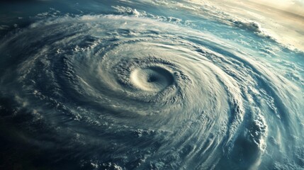 Hurricanes eye or Cyclone taken from space, showcasing natures immense and fierce power