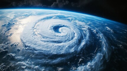 Typhoon or tropical storm, cyclone, hurricane, tornado forming and developing over oceans surface