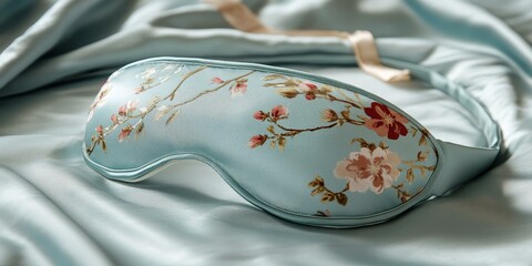 Obraz premium Floral patterned sleep mask on soft fabric.