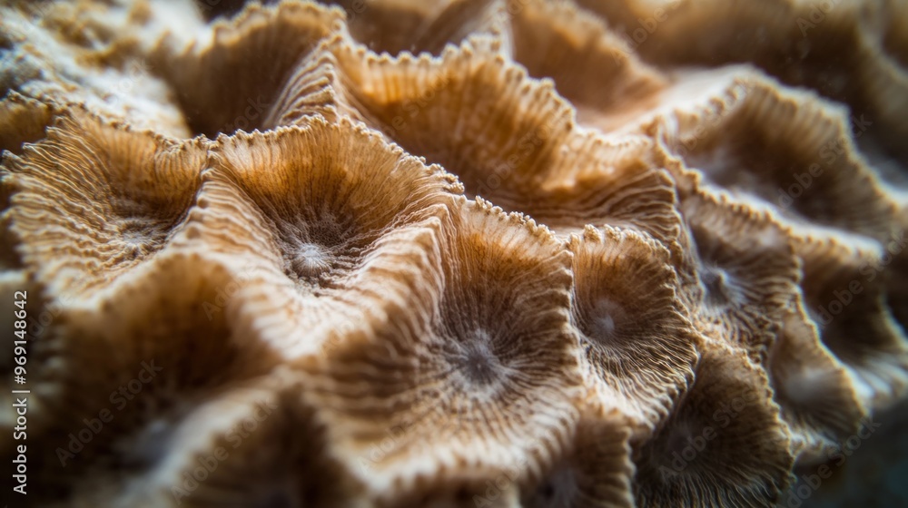 Poster close-up of coral structure showcasing intricate patterns and textures.