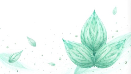 Background with mint abstract particles