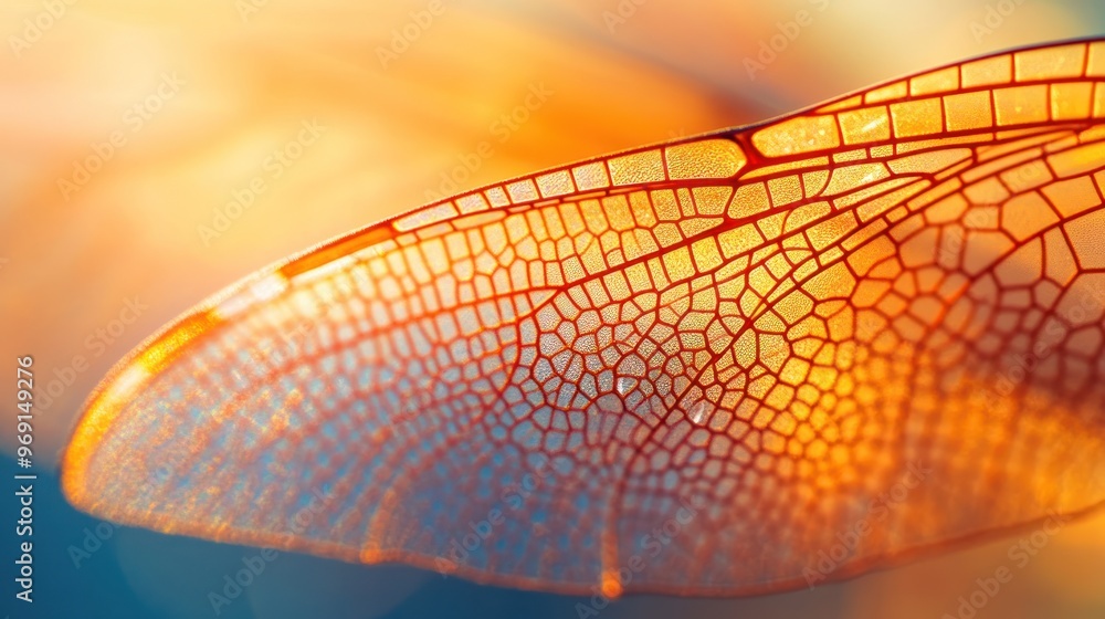 Poster a close-up of a translucent leaf showcasing intricate vein patterns and vibrant colors.